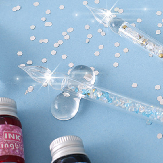 Galaxia Starry Glass Dip Pen With 4 Ink Bottles