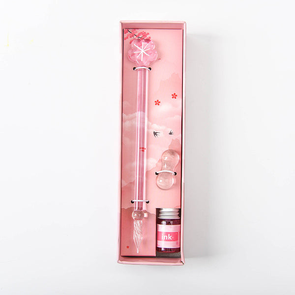 Sakura Glass Calligraphy Pen With Ink Bottle