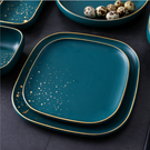 CARA square salad plate - midnight green