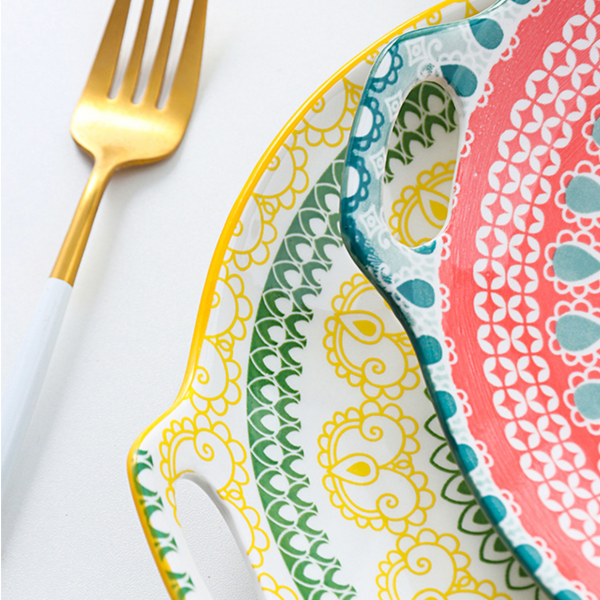 Mandala Round Dish - Ceramic platter, serving platter, fruit platter | Plates for dining table & home decor