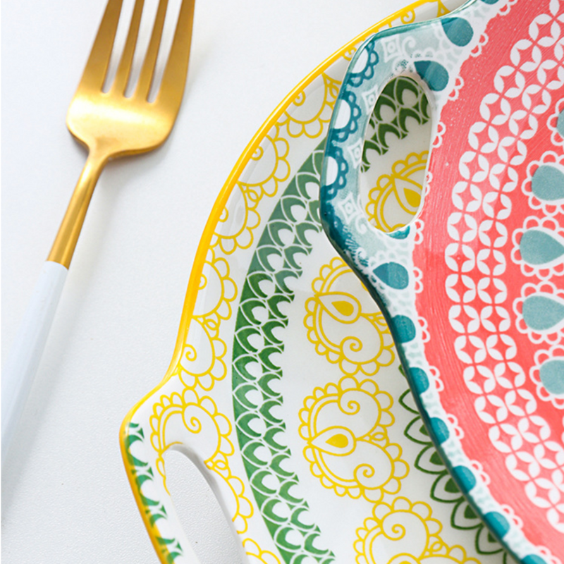 Mandala Round Dish - Ceramic platter, serving platter, fruit platter | Plates for dining table & home decor