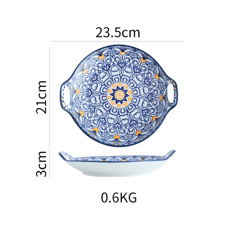 Mandala Round Dish - Ceramic platter, serving platter, fruit platter | Plates for dining table & home decor