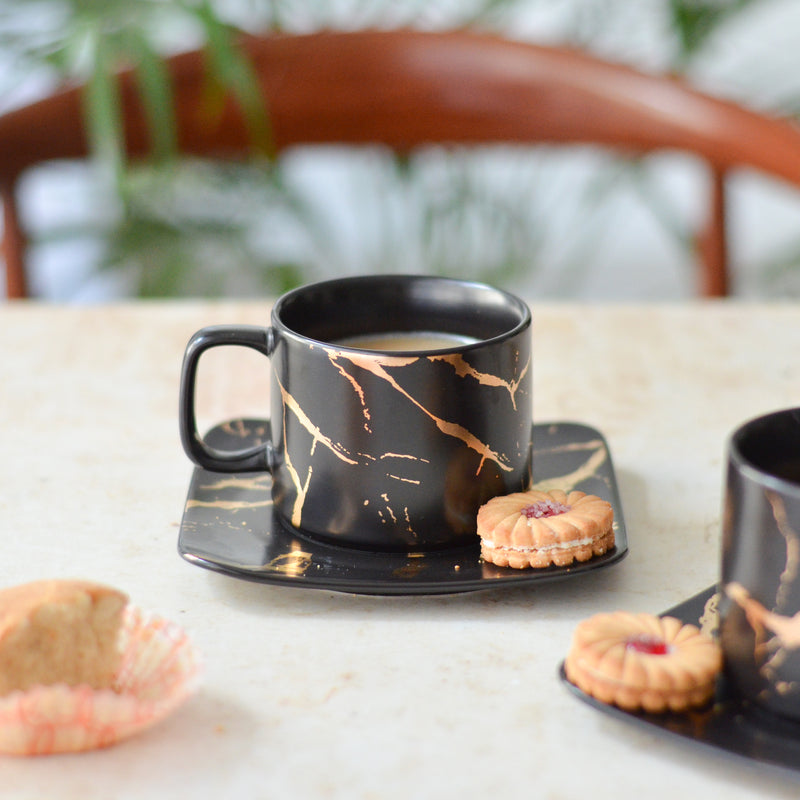 Marble Tea Cup and Saucer- Tea cup, coffee cup, cup for tea | Cups and Mugs for Office Table & Home Decoration