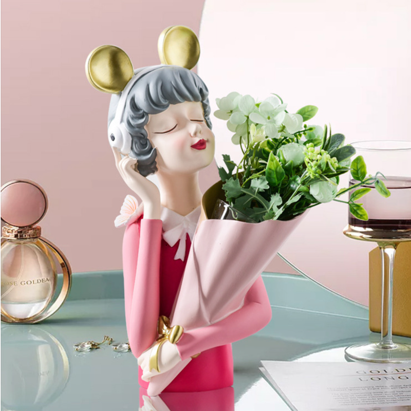 Musical Girl Showpiece Vase - Showpiece | Home decor item | Room decoration item