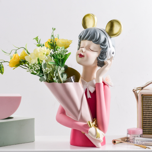Musical Girl Showpiece Vase - Showpiece | Home decor item | Room decoration item