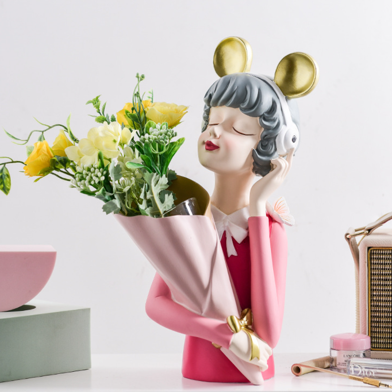 Musical Girl Showpiece Vase - Showpiece | Home decor item | Room decoration item