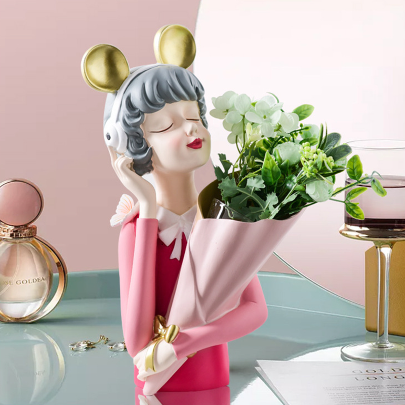 Musical Girl Showpiece Vase - Showpiece | Home decor item | Room decoration item