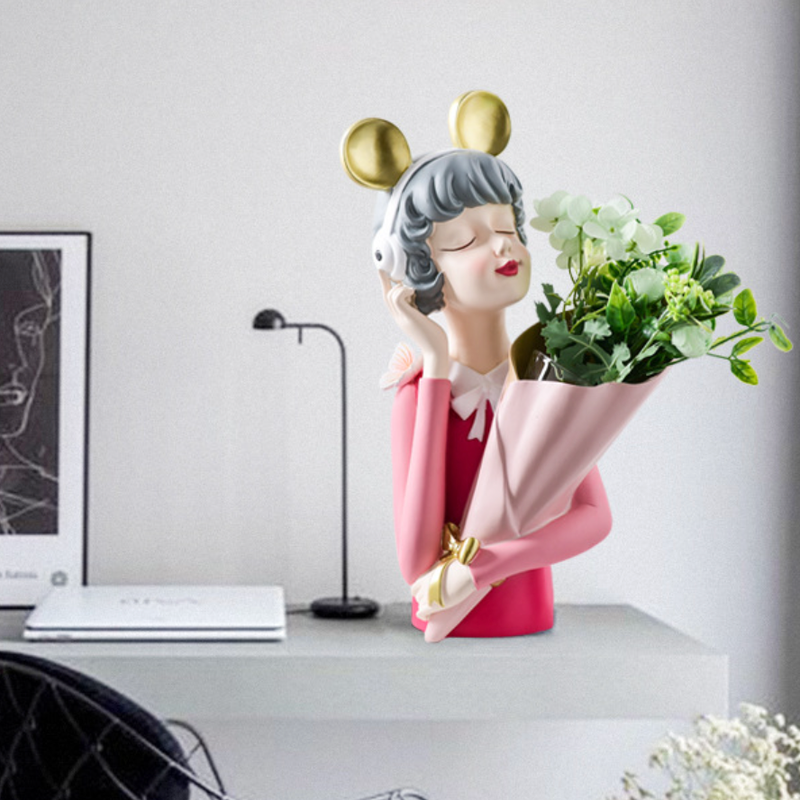 Musical Girl Showpiece Vase - Showpiece | Home decor item | Room decoration item