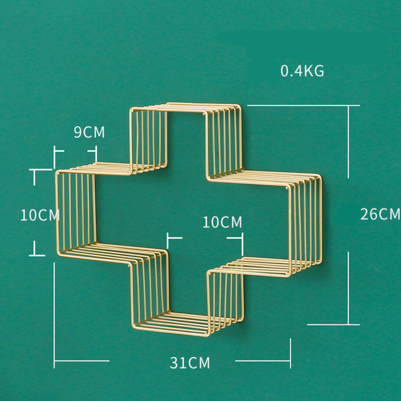 Modern Metal Hanging Shelf - Gold - Wall shelf and floating shelf | Shop wall decoration & home decoration items