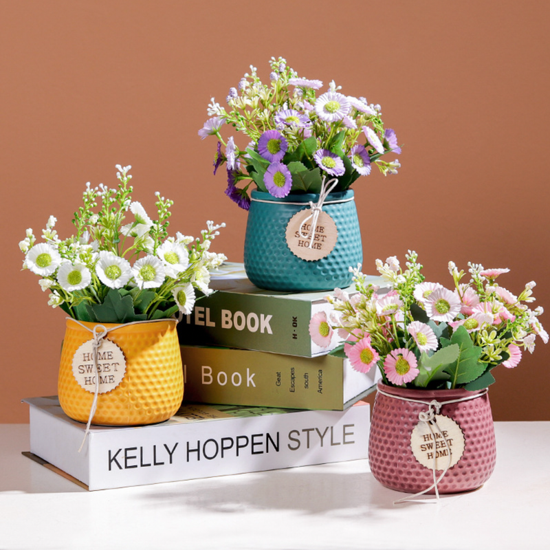 Textured Flower Pot - Artificial Plant | Flower for vase | Home decor item | Room decoration item