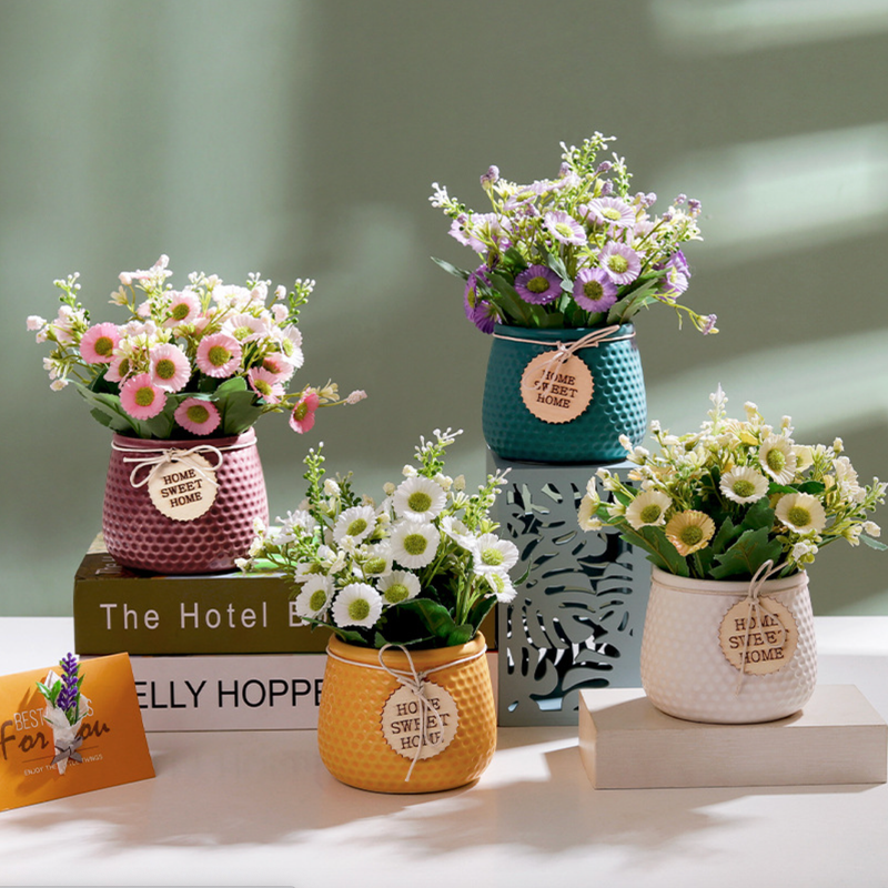 Textured Flower Pot - Artificial Plant | Flower for vase | Home decor item | Room decoration item