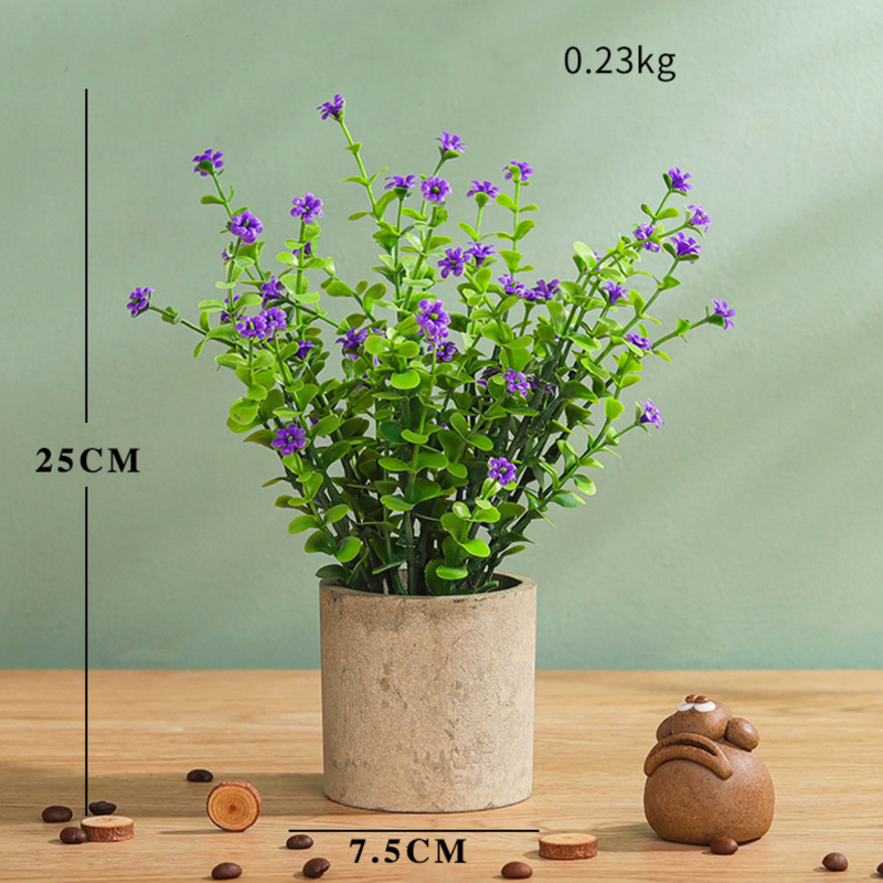 Pot With Faux Flowers - Decorative plant for home decor | Room decoration items