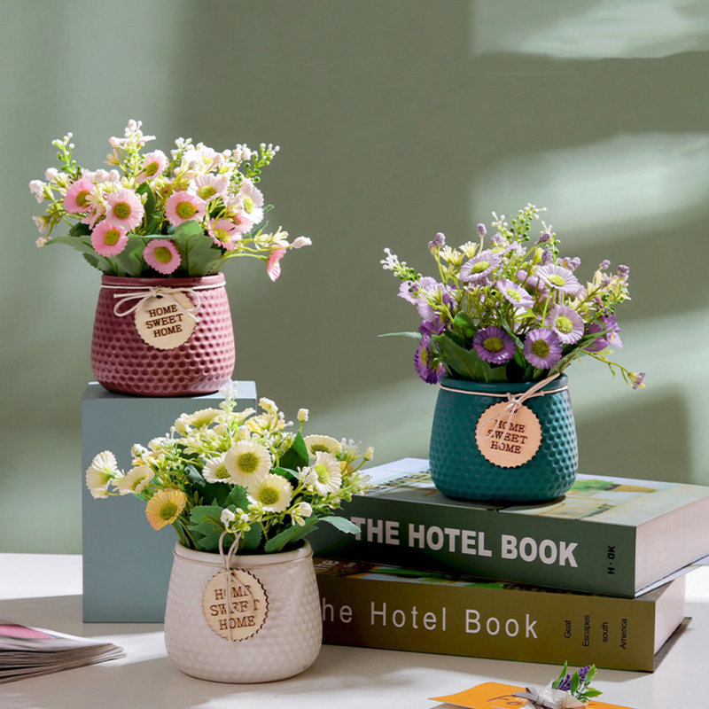 Textured Flower Pot - Artificial Plant | Flower for vase | Home decor item | Room decoration item