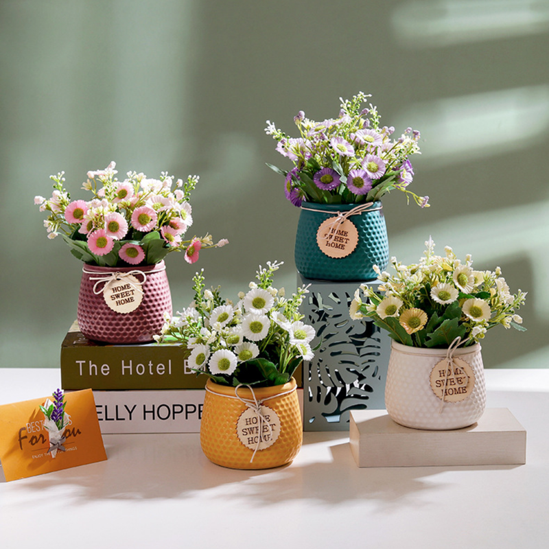 Textured Flower Pot - Artificial Plant | Flower for vase | Home decor item | Room decoration item