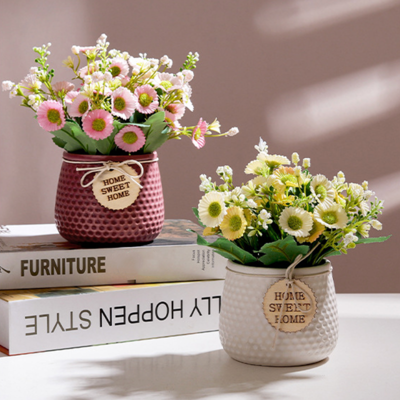 Textured Flower Pot - Artificial Plant | Flower for vase | Home decor item | Room decoration item