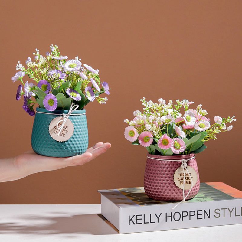 Textured Flower Pot - Artificial Plant | Flower for vase | Home decor item | Room decoration item
