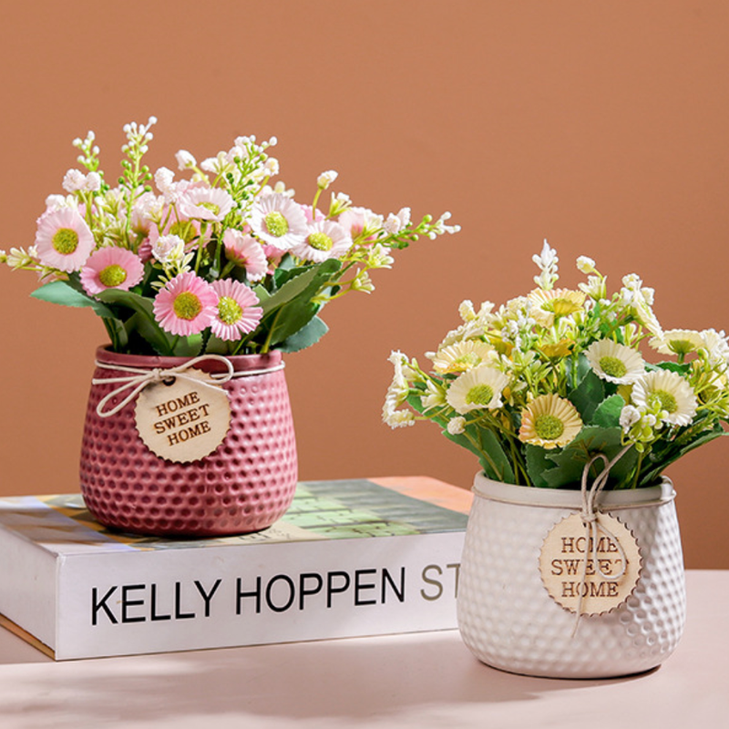 Textured Flower Pot - Artificial Plant | Flower for vase | Home decor item | Room decoration item