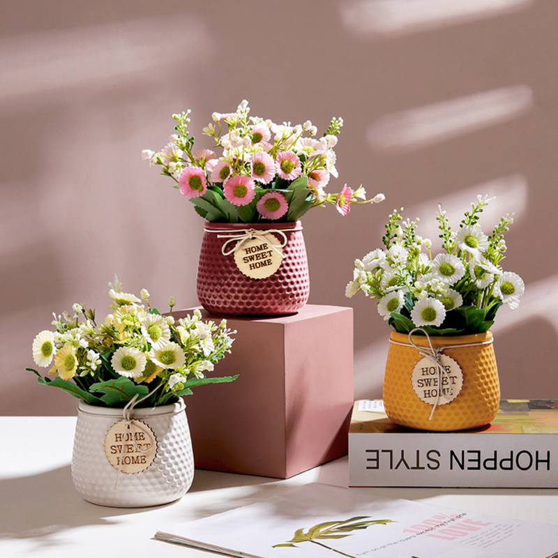 Textured Flower Pot - Artificial Plant | Flower for vase | Home decor item | Room decoration item