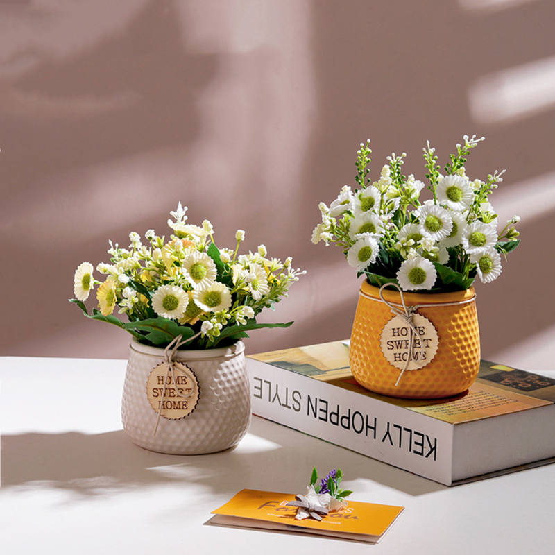 Textured Flower Pot - Artificial Plant | Flower for vase | Home decor item | Room decoration item