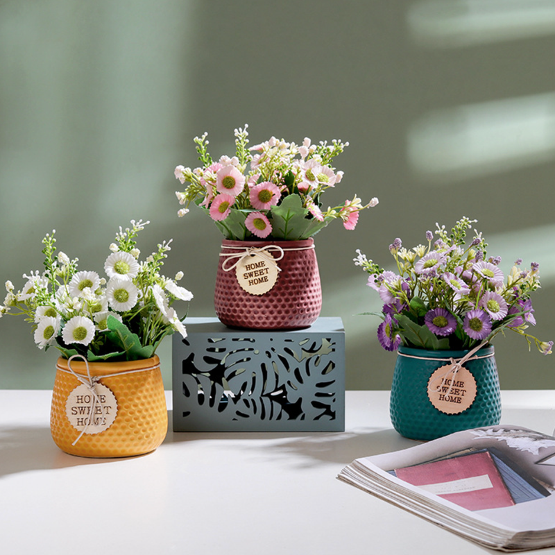 Textured Flower Pot - Artificial Plant | Flower for vase | Home decor item | Room decoration item