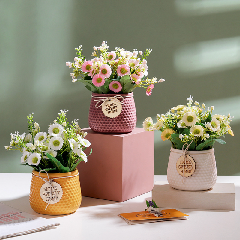 Textured Flower Pot - Artificial Plant | Flower for vase | Home decor item | Room decoration item