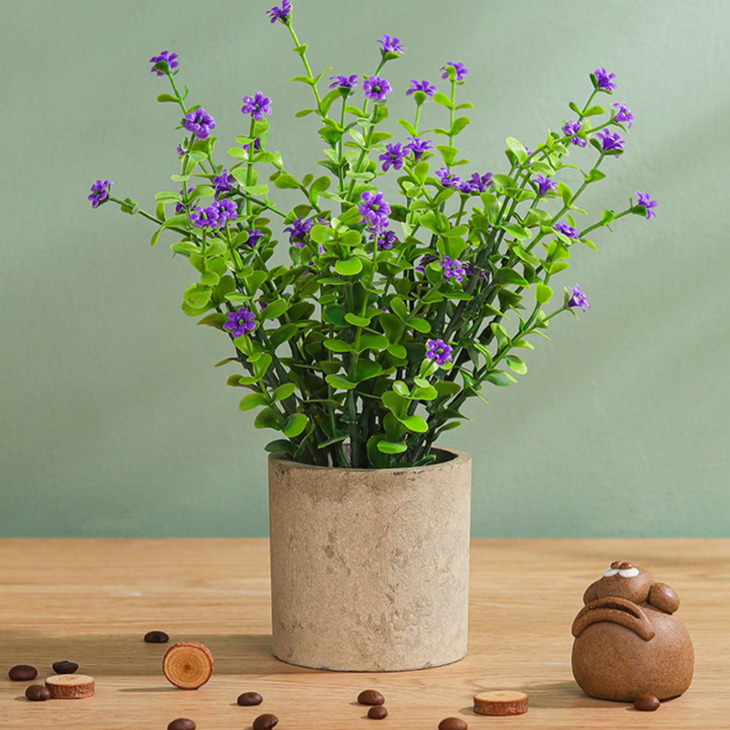 Pot With Faux Flowers - Decorative plant for home decor | Room decoration items
