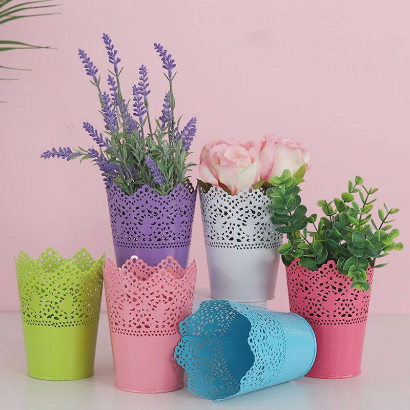 Decorative Metal Lace Design Planter Basket - Indoor planters and flower pots | Home decor items