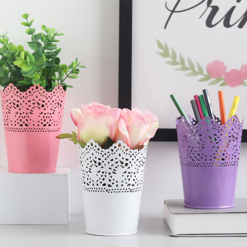 Decorative Metal Lace Design Planter Basket - Indoor planters and flower pots | Home decor items