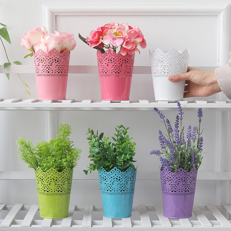 Decorative Metal Lace Design Planter Basket - Indoor planters and flower pots | Home decor items