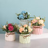 Ceramic Vase with Flowers - Blue - Flower vase for home decor, office and gifting | Room decoration items
