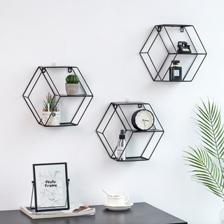 Hexagon Wall Shelf - Black