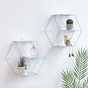 Hexagon Wall Shelf - White - Wall shelf and floating shelf | Shop wall decoration & home decoration items