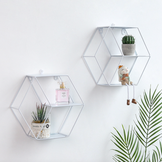 Hexagon Wall Shelf - White