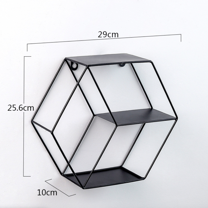 Hexagon Wall Shelf - Black - Wall shelf and floating shelf | Shop wall decoration & home decoration items