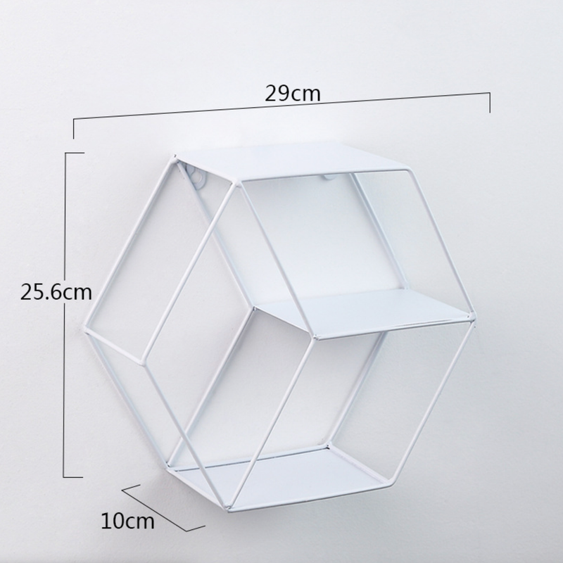 Hexagon Wall Shelf - White - Wall shelf and floating shelf | Shop wall decoration & home decoration items