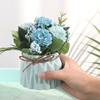 Ceramic Vase with Flowers - Blue - Flower vase for home decor, office and gifting | Room decoration items