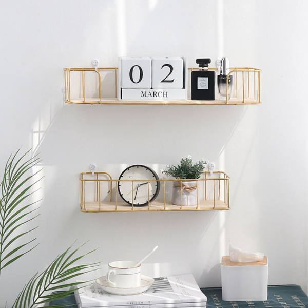 Wall Bookshelf - Gold - Wall shelf and floating shelf | Shop wall decoration & home decoration items