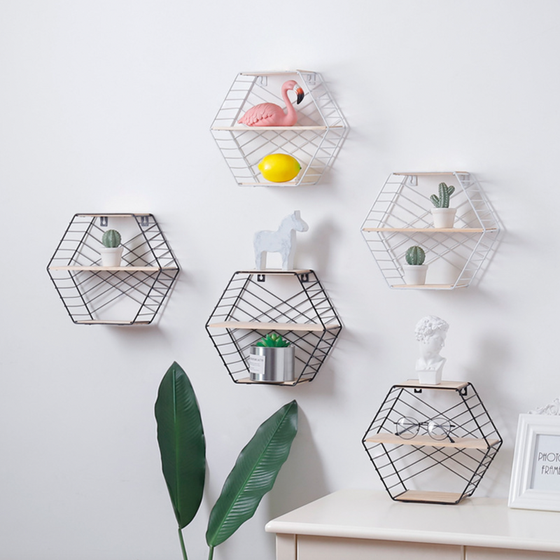 Hexagon Shelf For Wall - Wall shelf and floating shelf | Shop wall decoration & home decoration items