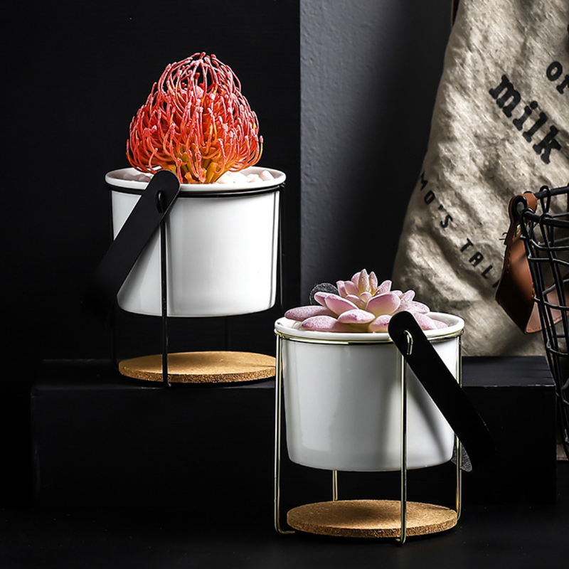 Bucket Style Ceramic Planter - Indoor planters and flower pots | Home decor items