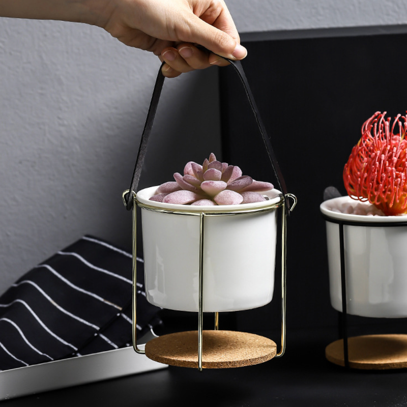 Bucket Style Ceramic Planter - Indoor planters and flower pots | Home decor items