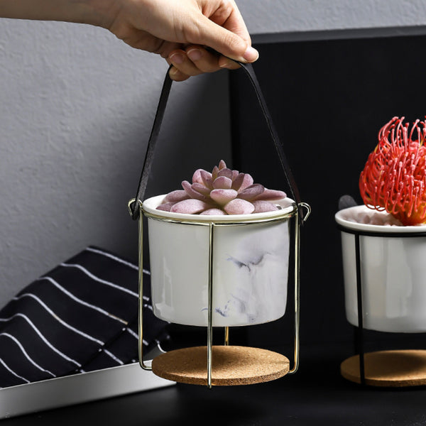 Bucket Style Ceramic Planter - Indoor planters and flower pots | Home decor items