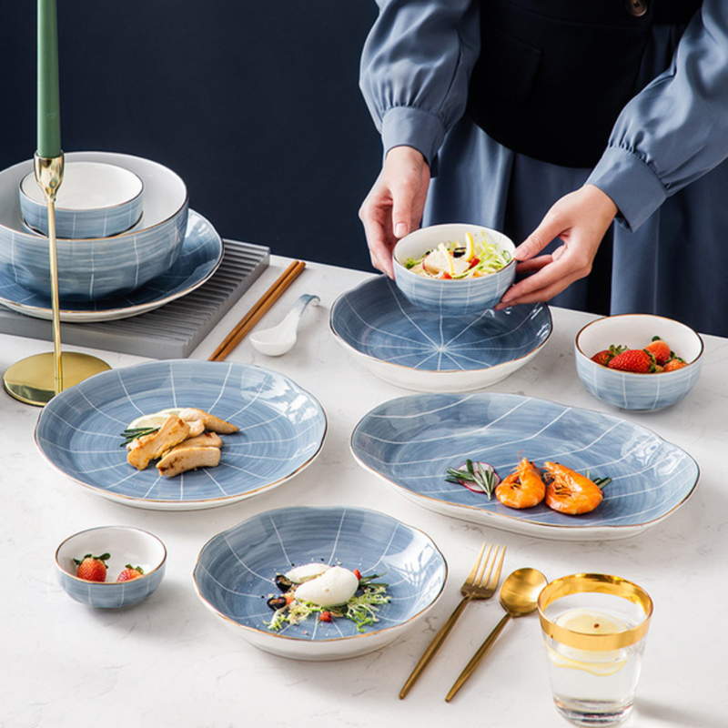Willow Dinner Plate - Serving plate, rice plate, ceramic dinner plates| Plates for dining table & home decor