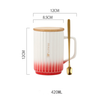 Ceramic Mug with Lid and Spoon- Mug for coffee, tea mug, cappuccino mug | Cups and Mugs for Coffee Table & Home Decor