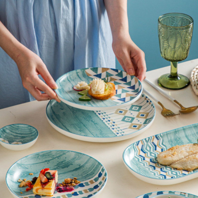 Bohemia Pasta Dish - Serving plate, snack plate, dessert plate | Plates for dining & home decor