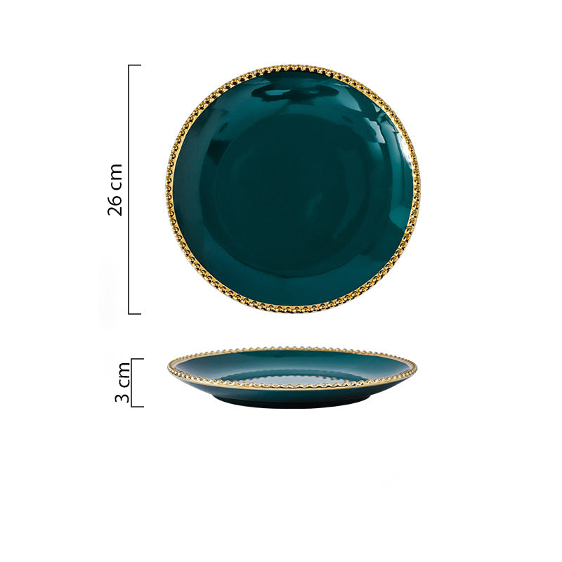 Glazed Ceramic Dinner Plate - Serving plate, lunch plate, ceramic dinner plates| Plates for dining table & home decor