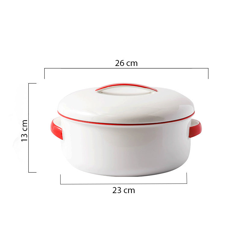 Toujours Serving Bowl With Lid - Serving bowl with lid, ceramic bowls with lids, noodle bowl, curry bowl, oven bowl, soup bowl with handle | Bowls for dining table & home decor