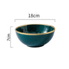 Gold Rim Salad Bowl 800 ml - Bowl, ceramic bowl, serving bowls, noodle bowl, salad bowls, bowl for snacks, large serving bowl | Bowls for dining table & home decor