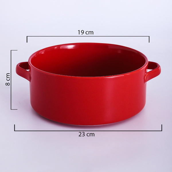 Toujours Baking Bowl With Handle - Bowl, ceramic bowl, serving bowls, noodle bowl, salad bowls, bowl for snacks, baking bowls, large serving bowl, bowl with handle | Bowls for dining table & home decor