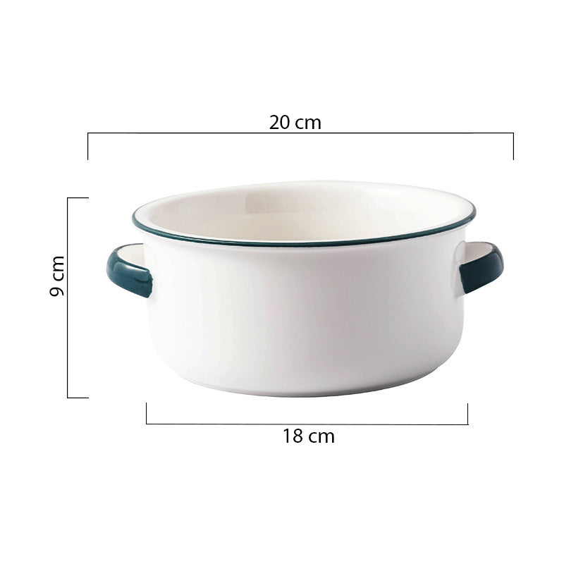 Toujours Serving Bowl With Handle - Bowl, ceramic bowl, serving bowls, noodle bowl, salad bowls, bowl for snacks, baking bowls, large serving bowl, bowl with handle | Bowls for dining table & home decor
