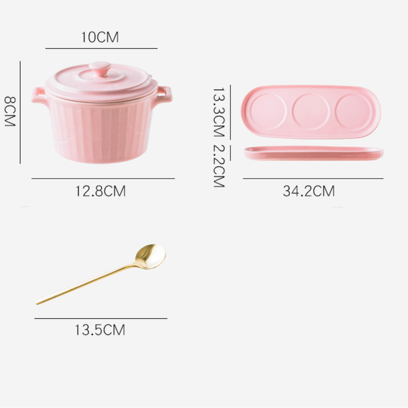 Pink Spice Jar Set With Tray - Jar